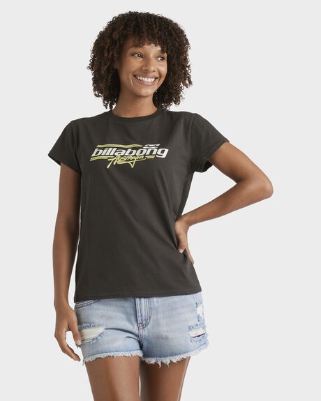 OFF BLACK WOMENS CLOTHING BILLABONG T-SHIRTS + SINGLETS - UBJZT00507-OFB