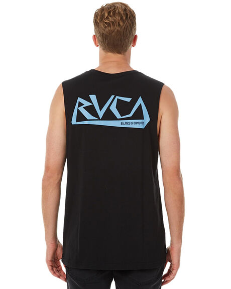 BLACK MENS CLOTHING RVCA SINGLETS - R162015BLK