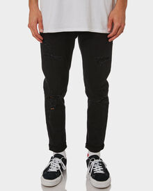 Abrand A Dropped Slim Turn Up Mens Jean - Rogue Black | SurfStitch