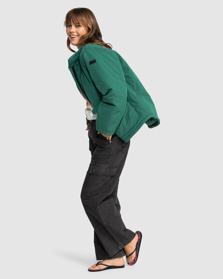 GALAPAGOS GREEN WOMENS CLOTHING ROXY COATS + JACKETS - ERJJK03602-GQZ0