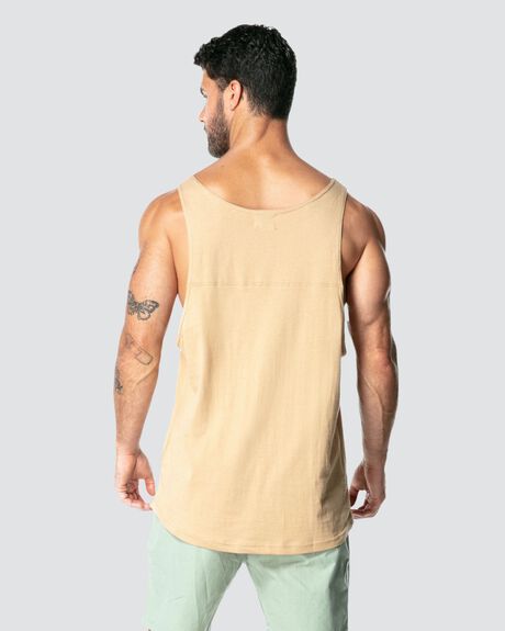 TAN MENS CLOTHING ONEBYONE SINGLETS + TANKS - OBO-1072-S
