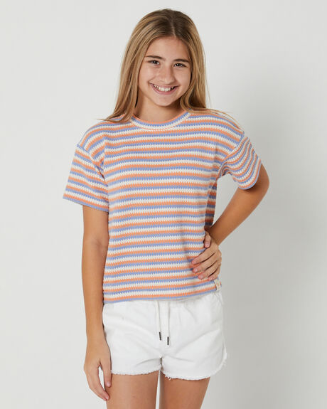 MID BLUE KIDS YOUTH GIRLS RIP CURL T-SHIRTS + SINGLETS - 029GTE-8962