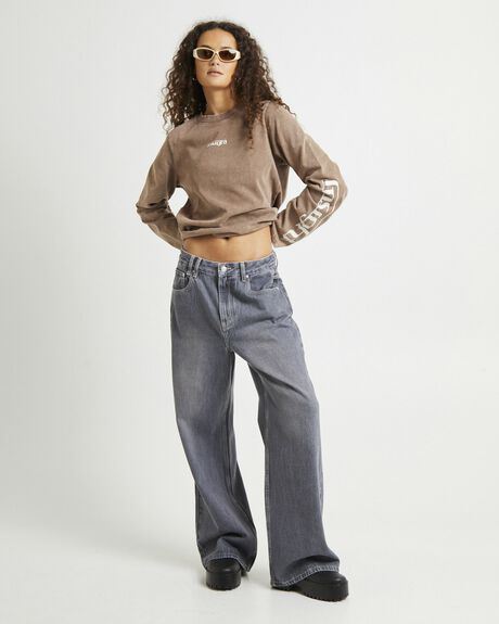 ACID BROWN WOMENS CLOTHING INSIGHT T-SHIRTS + SINGLETS - INWW24412-BRN