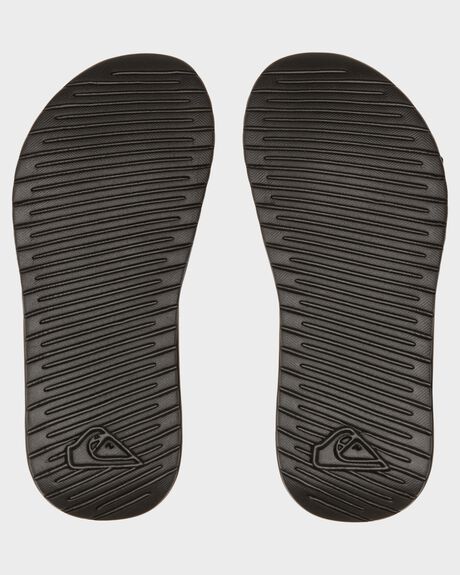 BLACK/WHITE/BLACK KIDS YOUTH BOYS QUIKSILVER SLIDES + THONGS - AQBL100599-XKWK