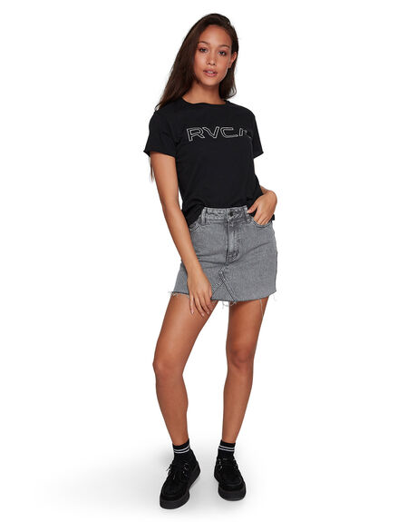 GREY STRIPE WOMENS CLOTHING RVCA SKIRTS - RV-R491833-GST
