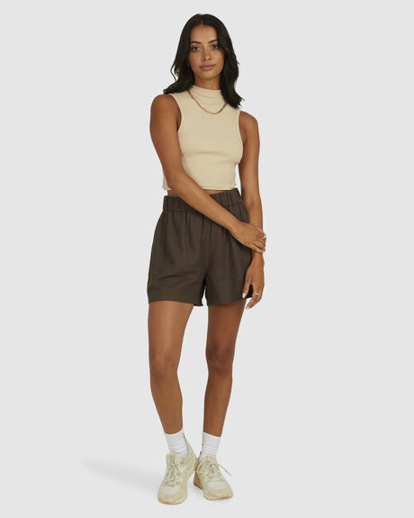 SAND WOMENS CLOTHING RVCA FASHION TOPS - UVJKT00140-SAN
