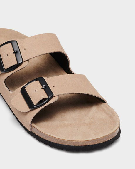 TAUPE MENS FOOTWEAR UNCUT SLIDES - BIO_CS-M07TPE