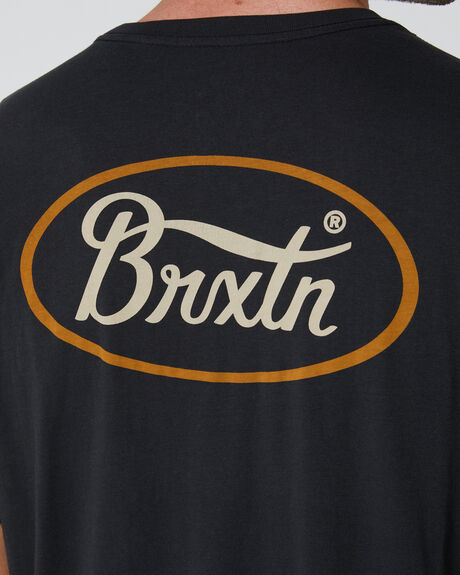 BLACK BROWN MENS CLOTHING BRIXTON T-SHIRTS + SINGLETS - 16803-BOSMG
