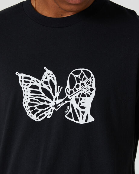 BLACK MENS CLOTHING GLOBE GRAPHIC TEES - GB02330000BLACK