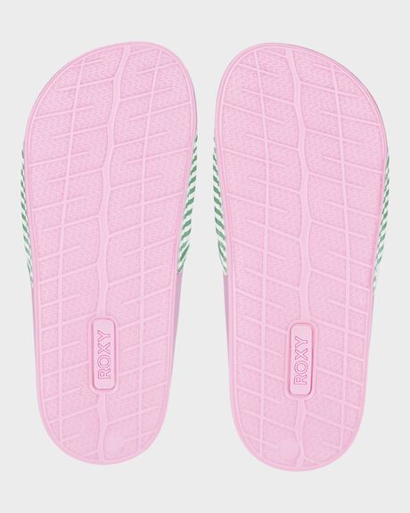 GOSSAMER PINK KIDS YOUTH GIRLS ROXY SLIDES + THONGS - ARGL100287-GPK