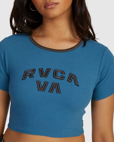 COOL BLUE WOMENS CLOTHING RVCA T-SHIRTS + SINGLETS - UVJKT00184-BPP0