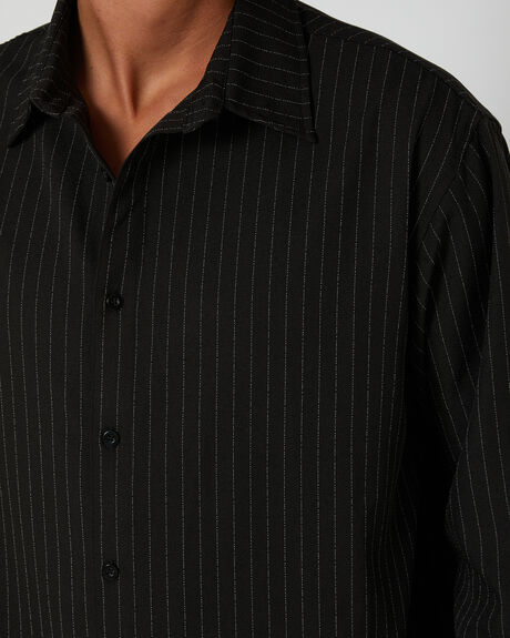 BLACK MENS CLOTHING FORMER SHIRTS - FSH-23203BLACK
