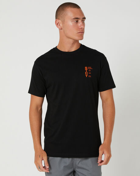 BLACK MENS CLOTHING STCY.CO GRAPHIC TEES - STTS0014BLK