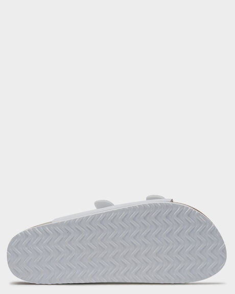 WHITE WOMENS FOOTWEAR SWELL SLIDES - SOLE-2260WHI