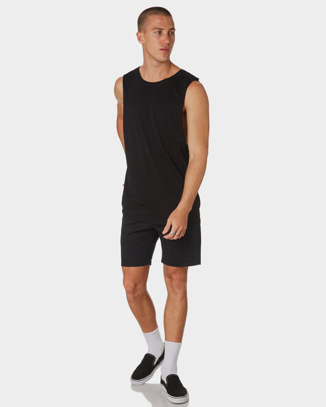 BLACK MENS CLOTHING AS COLOUR SINGLETS + TANKS - 5025BLK