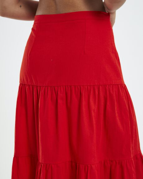 RED WOMENS CLOTHING SUBTITLED SKIRTS - 52098400022
