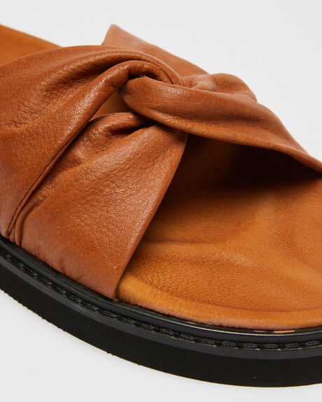 TAN WOMENS FOOTWEAR HUMAN FOOTWEAR SLIDES - ATLANTATAN