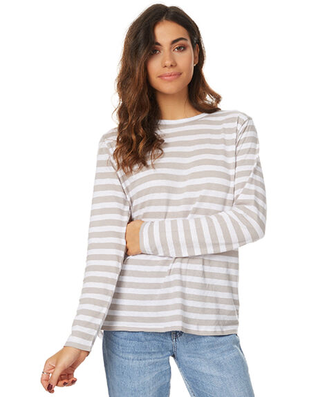 STONE STRIPE WOMENS CLOTHING ASSEMBLY TEES - AW-W1702STSTR