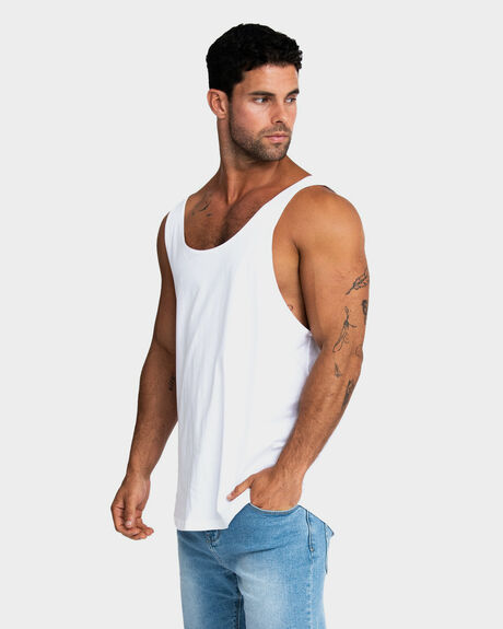WHITE MENS CLOTHING ONEBYONE SINGLETS + TANKS - OBO-1033-S