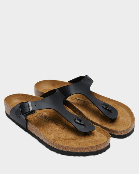 BLACK MENS FOOTWEAR BIRKENSTOCK SLIDES + THONGS - 043691