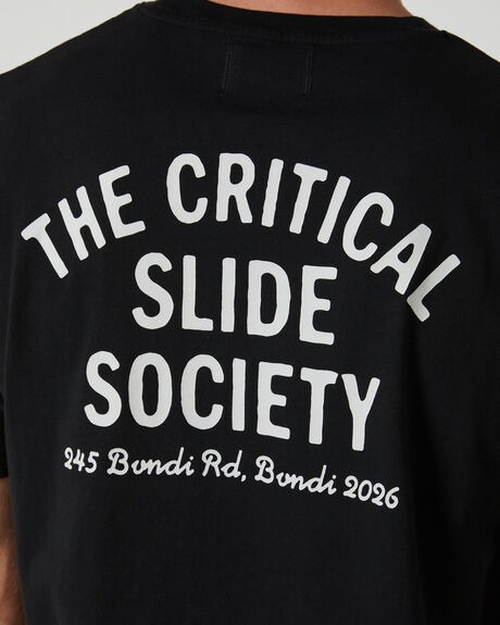 BLACK MENS CLOTHING THE CRITICAL SLIDE SOCIETY T-SHIRTS + SINGLETS - TECS2418-VBK