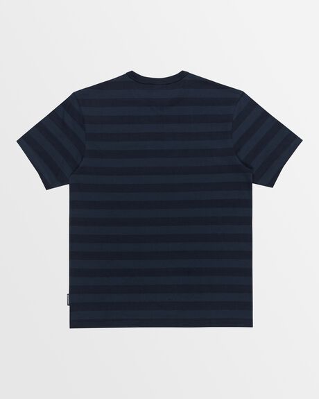 DARK NAVY REID STRIPE MENS CLOTHING QUIKSILVER T-SHIRTS + SINGLETS - AQYKT03137-KTP9