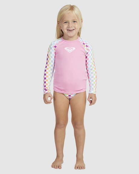 BRIGHT WHITE CHECK KIDS GIRLS ROXY SWIMWEAR - ERLWR03272-WBB1