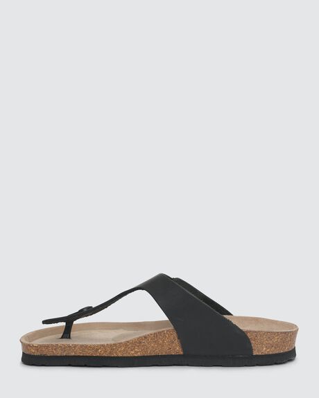 BLACK WOMENS FOOTWEAR GENUINS SLIDES + THONGS - G101110-36