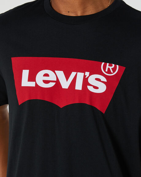 BLACK MENS CLOTHING LEVI'S T-SHIRTS + SINGLETS - 17783-0137