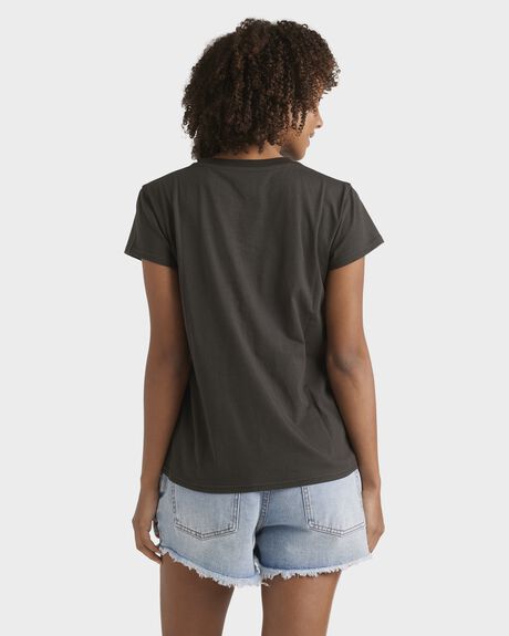 OFF BLACK WOMENS CLOTHING BILLABONG T-SHIRTS + SINGLETS - UBJZT00507-OFB