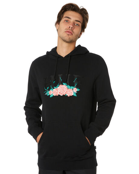 Black hoodie sale with roses mens