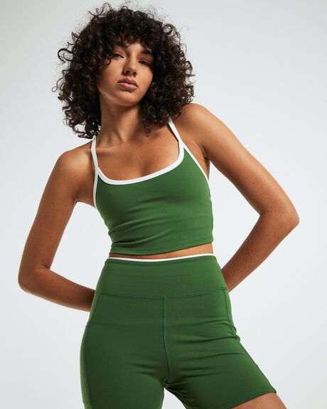 GREEN WOMENS ACTIVEWEAR SUBTITLED TOPS - 1000103381-GRN-XS