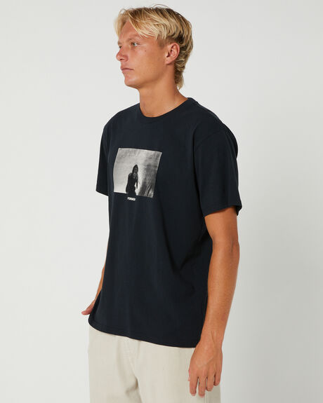 BLACK MENS CLOTHING FORMER GRAPHIC TEES - FTE-22507BLK