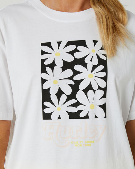 WHITE WOMENS CLOTHING HURLEY T-SHIRTS + SINGLETS - WTSSP23DFTWHT