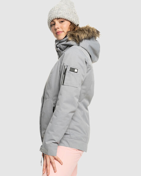HEATHER GREY SNOW WOMENS ROXY SNOW JACKET - ERJTJ03367-SJEH