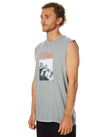 FADED GREY MENS CLOTHING THRILLS SINGLETS - TS7-126CFGRY