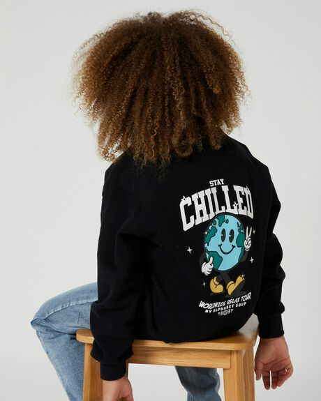 WASHED BLACK KIDS YOUTH BOYS ALPHABET SOUP JUMPERS + HOODIES - AS-KFA8955T