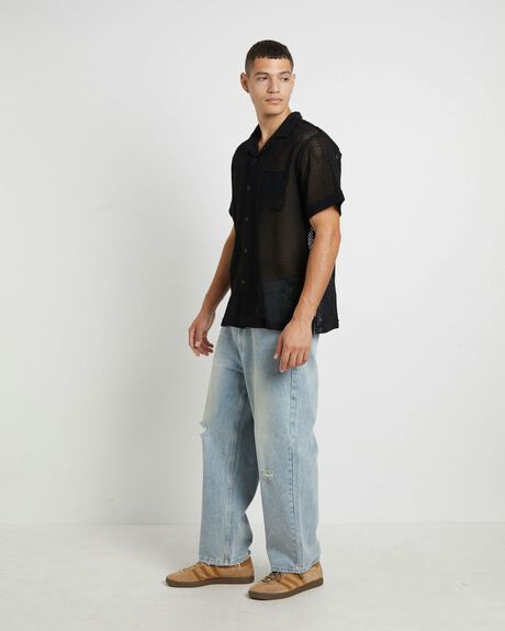 BLACK MENS CLOTHING ARVUST SHIRTS - 1000106341-BLK-S