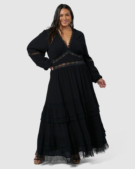 BLACK WOMENS CLOTHING THE POETIC GYPSY DRESSES - CPAW24139001-10