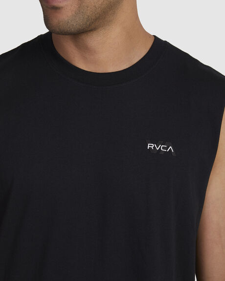 RVCA BLACK MENS CLOTHING RVCA T-SHIRTS + SINGLETS - UVYZT00614-RVB