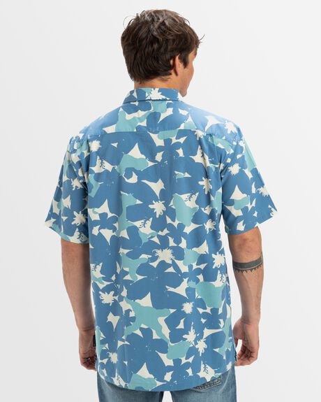CORONET BLUE BEACH CLUB CASUAL MENS CLOTHING QUIKSILVER SHIRTS - AQYWT03398-BLQ9