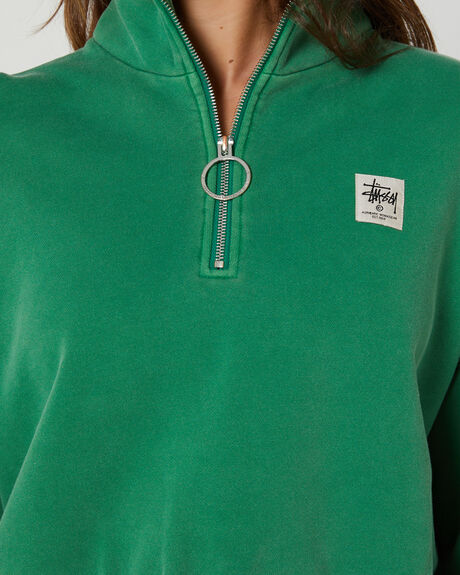 KELLY GREEN WOMENS CLOTHING STUSSY JUMPERS + HOODIES - ST121305KEL