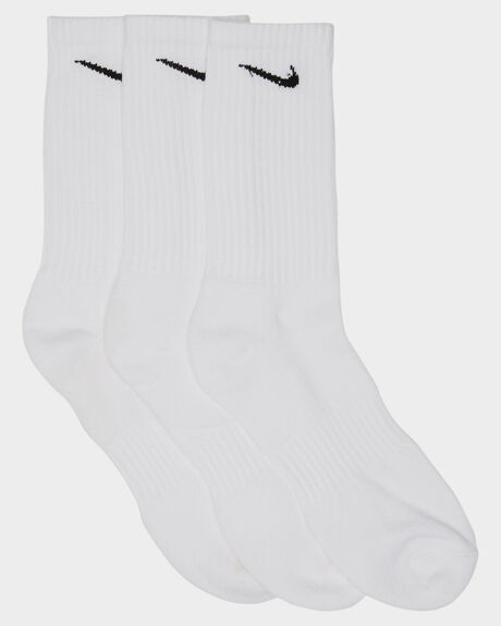 Nike Everyday Cushion 3 Pack Crew Socks - White Black | SurfStitch