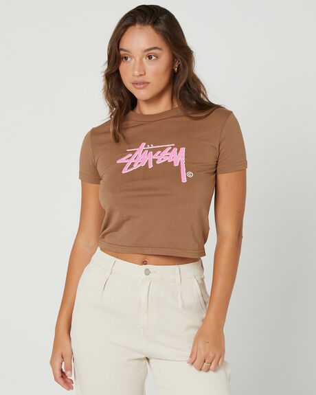 CHOCOLATE WOMENS CLOTHING STUSSY TEES - ST127000CHOC