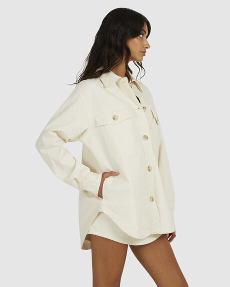 NATURAL WOMENS CLOTHING RVCA COATS + JACKETS - UVJJK00117-NAT