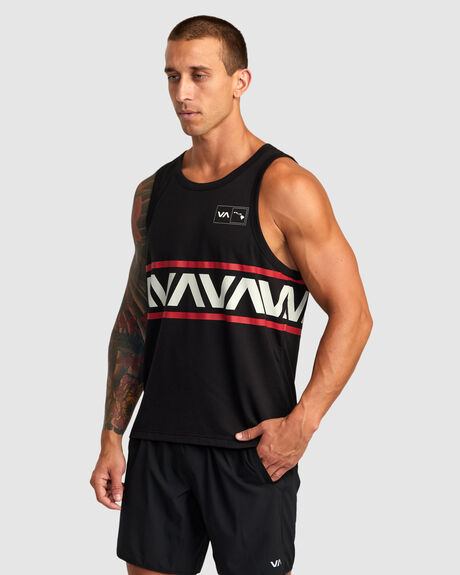 BLACK MENS CLOTHING RVCA SINGLETS + TANKS - AVYZT01536-BLK