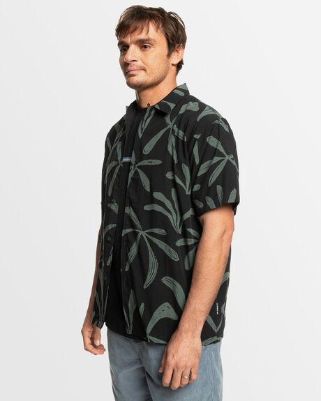 BLACK ABSTRACT ISLAN MENS CLOTHING QUIKSILVER SHIRTS - AQYWT03395-KVJ9