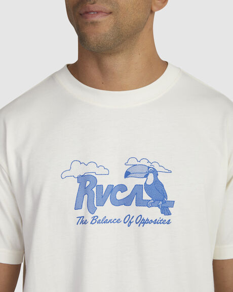 ANTIQUE WHITE MENS CLOTHING RVCA T-SHIRTS + SINGLETS - UVYZT00645-ANW