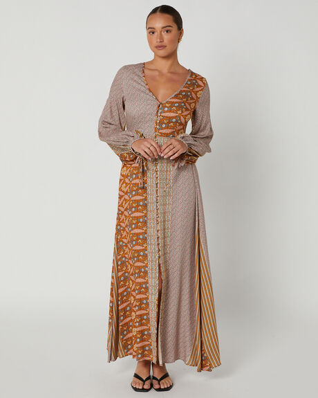 ALORA TAN STRIPE WOMENS CLOTHING TIGERLILY DRESSES - T633428ATS