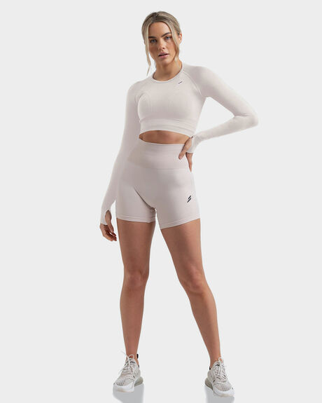IVORY WHITE WOMENS ACTIVEWEAR DOYOUEVEN SHORTS - PO1-D.07.XS